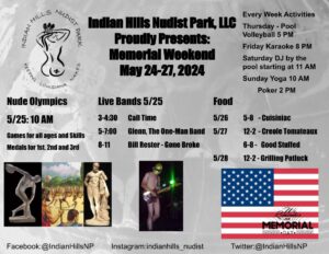 Nude Olympics and Memorial Weekend