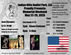 Nude Olympics and Memorial Weekend
